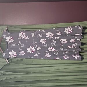 Banana Republic Gray and Purple Floral Dress